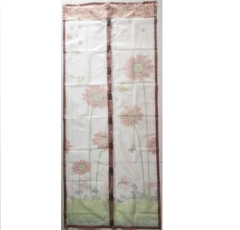 Plant Selling Beautiful Logo Door Mosquito Net 100x210cm Magnetic Screen Door Soft Mesh Door